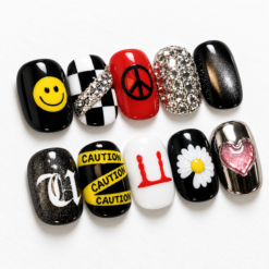 G-Dragon Black Alt Mix-and-Match Press-On Nails