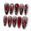 heart motifs and cross-inspired details press on nails