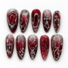 heart motifs and cross-inspired details press on nails