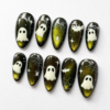 Blue glitter Halloween press-on nails