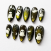Blue glitter Halloween press-on nails