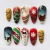 Holiday Snowman, Reindeer, Tree & Snowflake Press-On Nails