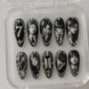 Black Chrome Nails, ARMY Concert Nails, BTS Logo with the group's seven members