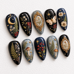 Moonlit Botanical Mushroom Press-On Nails