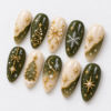 Christmas trees, snowflakes, ribbon bows, starbursts press on nails