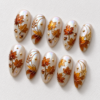 amber maple leaves, acorns, botanical branches press on nails