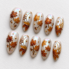 amber maple leaves, acorns, botanical branches press on nails