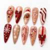 Reindeer, snowflake medallion, candy canes