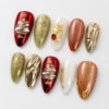 featuring sculpted Christmas trees, starbursts press on nails