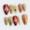 featuring sculpted Christmas trees, starbursts press on nails