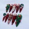 Press-on nails with sparkling rhinestone embellishments