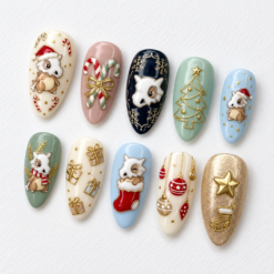 Snowy Puppy Christmas Story Press-On Nails