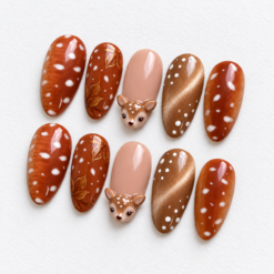 Spotted Fawn Woodland Style Press-On Nails