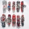 Crimson Silver Relic Gothic Press-On Nails