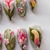 Olive Botanical Pink Bloom Press-On Nails