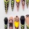 Neon Spider Web Press-On Nails