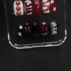 K-Pop Fan-Inspired Red and Black Press-On Nails