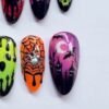 Neon Haunted Halloween Press-On Nails