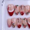 Rudolph Santa Hat Christmas Press-On Nails